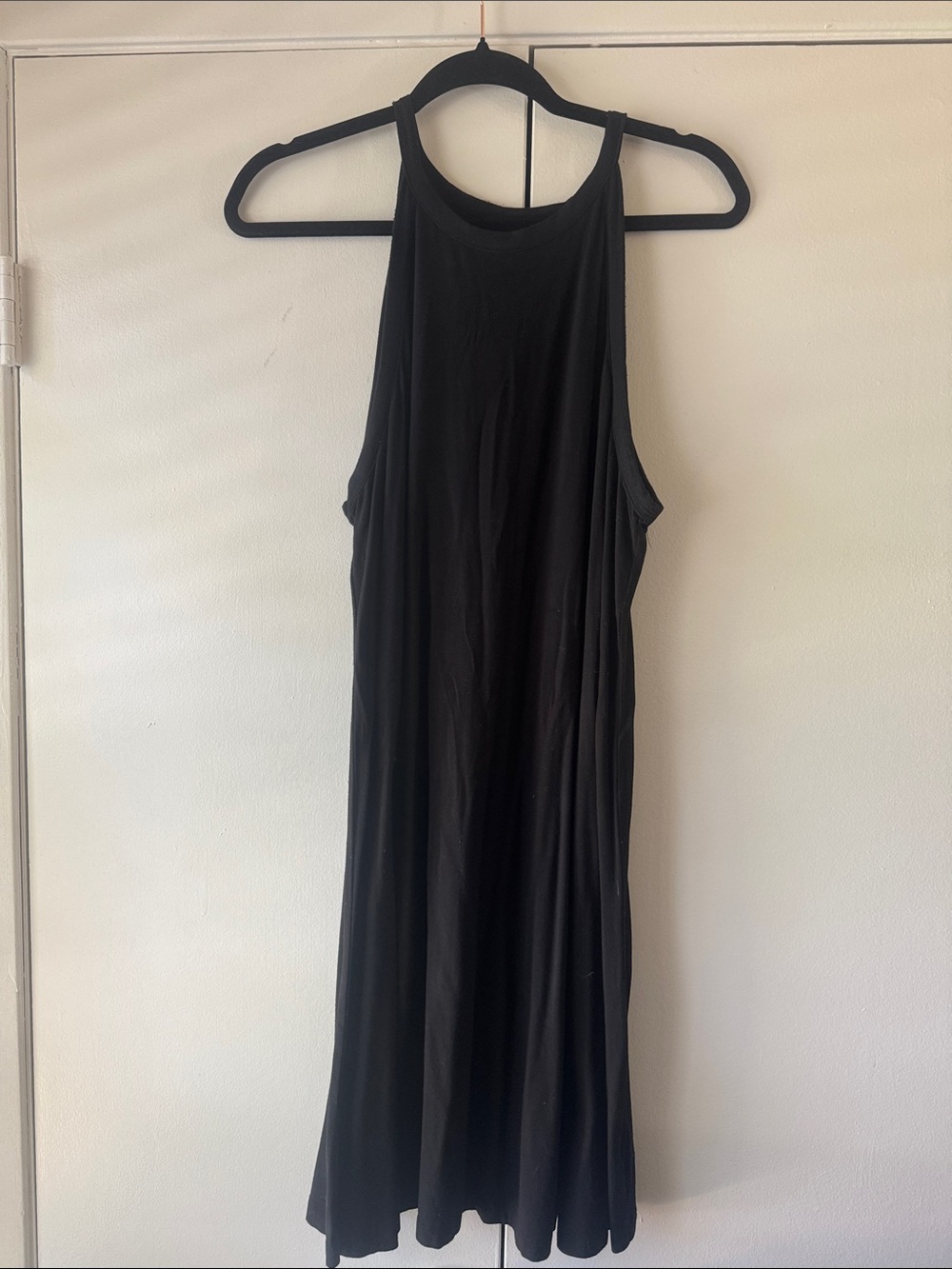 Old Navy Black and White Striped Jersey A-Line Dress
